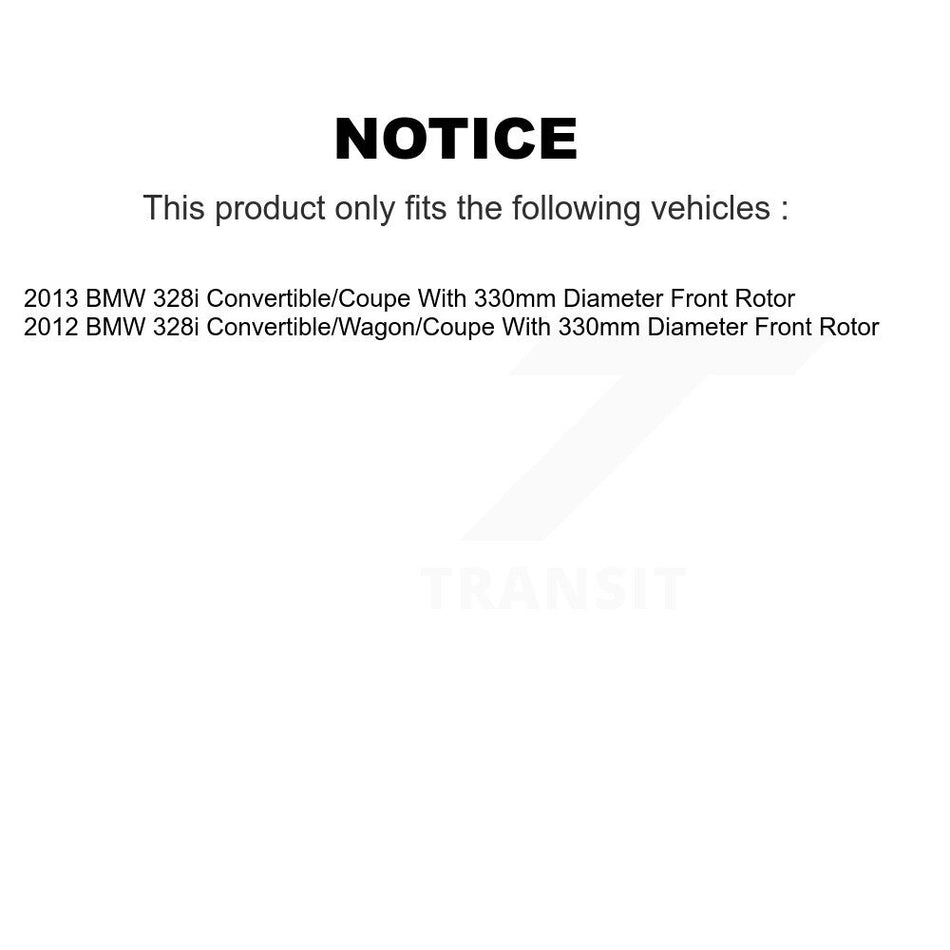 Front Coat Brake Rotor Semi-Metallic Pad Kit For BMW 328i With 330mm Diameter KGA-100222