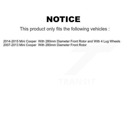 Front Coated Disc Brake Rotors And Semi-Metallic Pads Kit For Mini Cooper KGA-100254