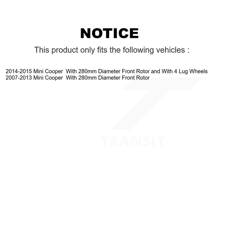 Front Coated Disc Brake Rotors And Semi-Metallic Pads Kit For Mini Cooper KGA-100254