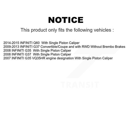 Front Coated Disc Brake Rotors And Ceramic Pads Kit For INFINITI G37 G35 Q60 KGA-100320