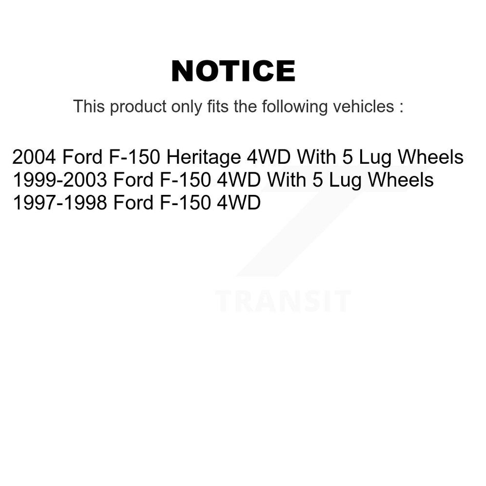 Front Coated Disc Brake Rotors And Ceramic Pads Kit For Ford F-150 Heritage 4WD KGA-100447