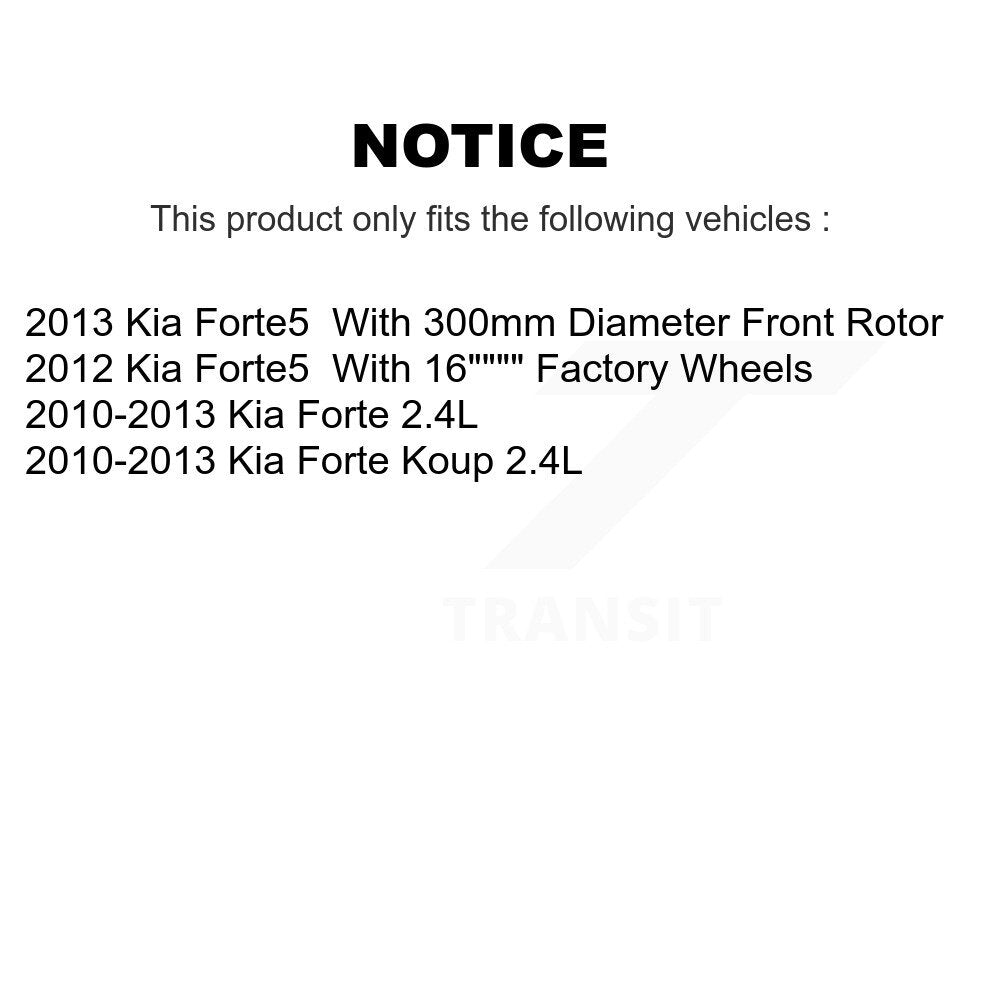 Front Coated Disc Brake Rotors And Ceramic Pads Kit For Kia Forte Koup Forte5 KGA-100467