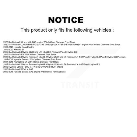 Front Coated Brake Rotor Ceramic Pad Kit For Hyundai Sonata Kona Electric Kia Optima Niro KGA-100489