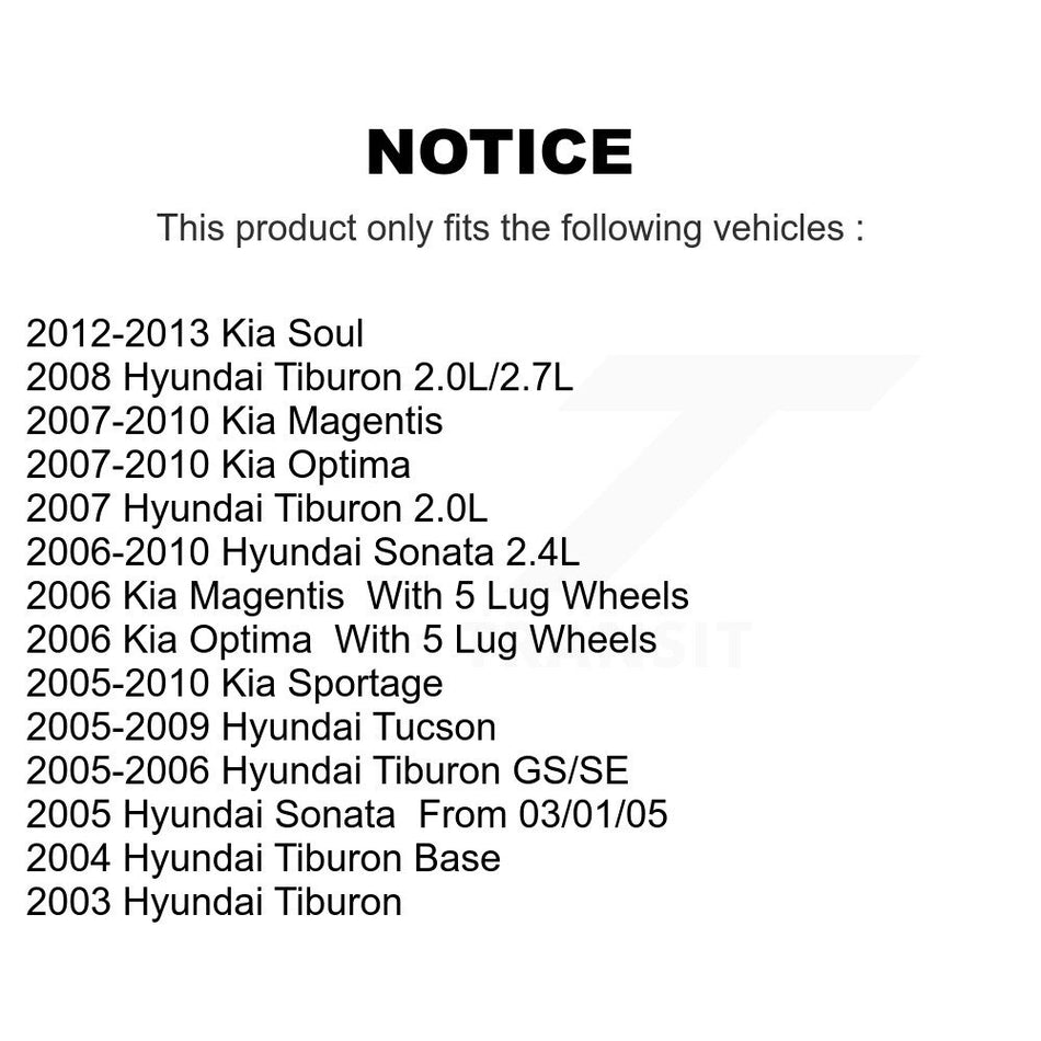 Front Coat Brake Rotor Ceramic Pad Kit For Hyundai Kia Sonata Tucson Soul Sportage Optima KGA-100496