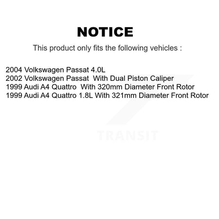 Front Coated Disc Brake Rotor Semi-Metallic Pad Kit For Volkswagen Passat Audi A4 Quattro KGA-100500