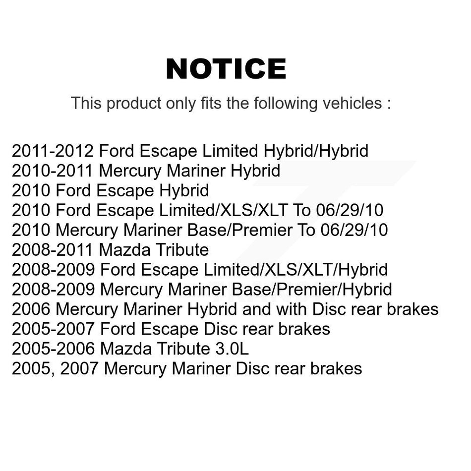 Front Coated Disc Brake Rotor Semi-Metallic Pad Kit For Ford Escape Mazda Tribute Mercury KGA-100576