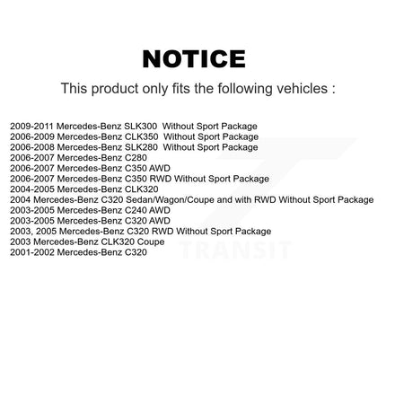 Front Coated Brake Rotors Semi-Metallic Pad Kit For Mercedes-Benz C280 C240 CLK350 CLK320 KGA-100635