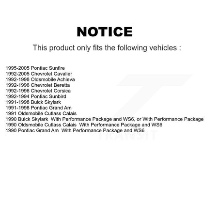 Front Coat Brake Rotor Semi-Metallic Pad Kit For Chevrolet Cavalier Pontiac Sunfire Grand KGA-100671