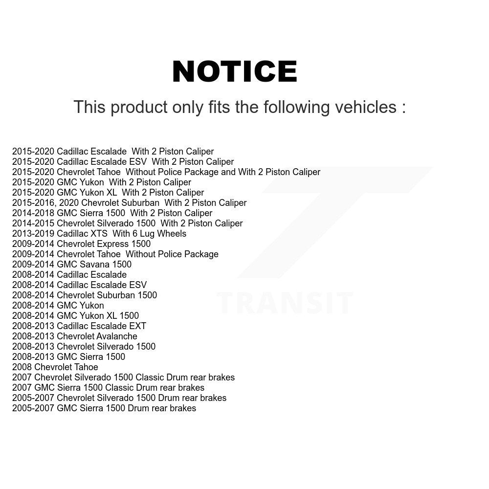 Front Coated Brake Rotor Ceramic Pad Kit For GMC Sierra 1500 Chevrolet Silverado Cadillac KGA-100687