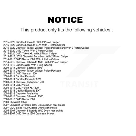 Front Coated Brake Rotor Ceramic Pad Kit For GMC Sierra 1500 Chevrolet Silverado Cadillac KGA-100687