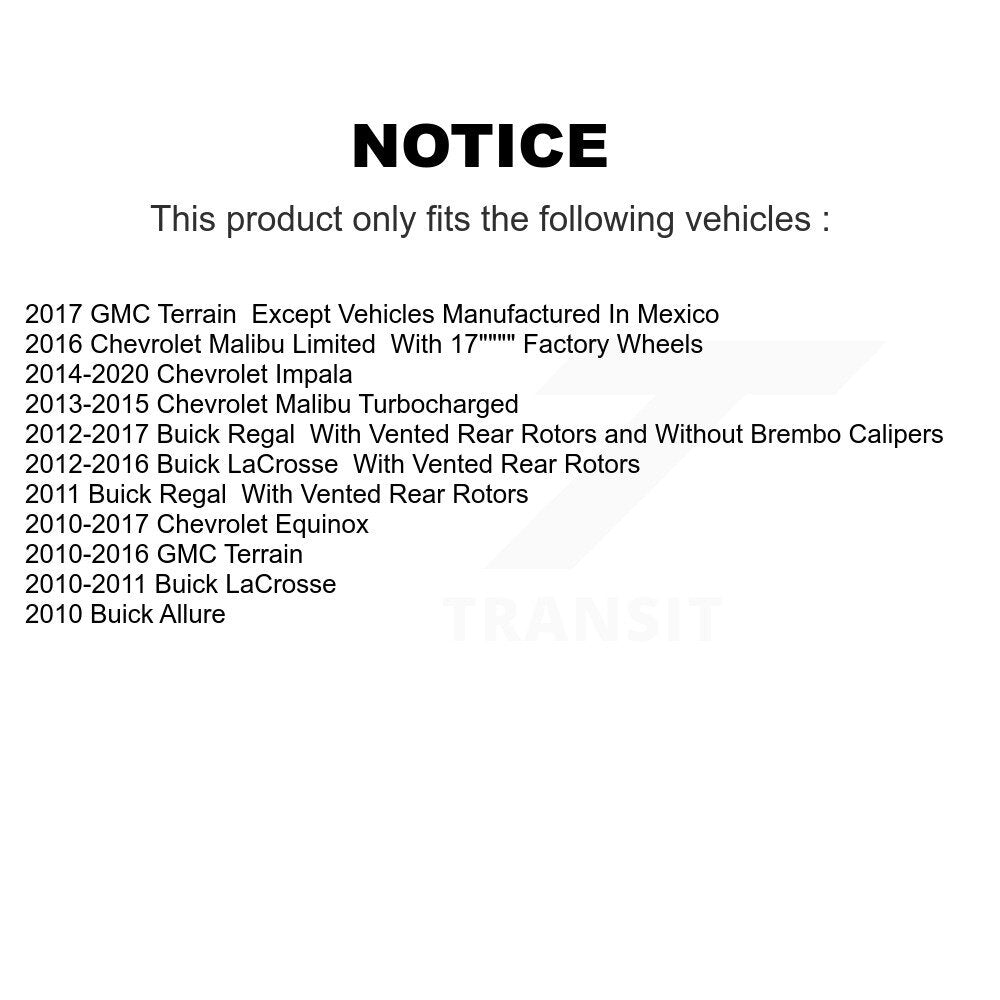 Front Coated Brake Rotor & Ceramic Pad Kit For Chevrolet Equinox GMC Terrain Buick Malibu KGA-100804