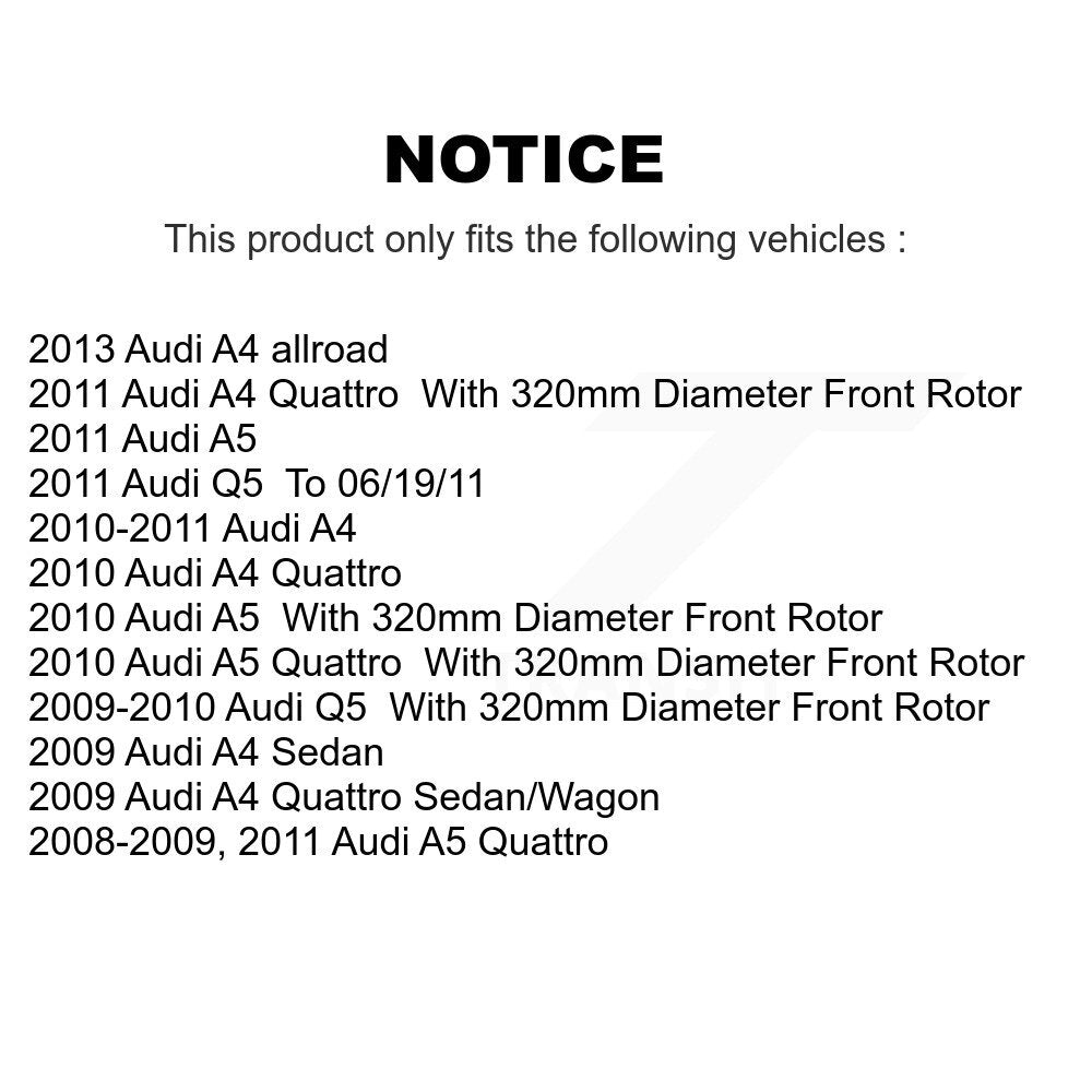 Front Coated Disc Brake Rotor And Semi-Metallic Pad Kit For Audi A4 Quattro Q5 A5 allroad KGA-100820