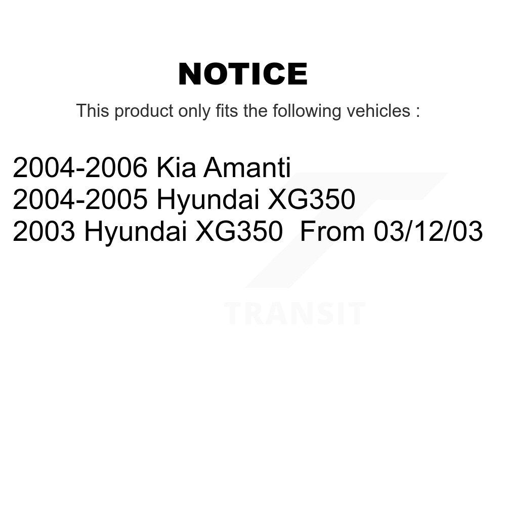 Front Coated Disc Brake Rotors And Ceramic Pads Kit For Kia Amanti Hyundai XG350 KGA-100855
