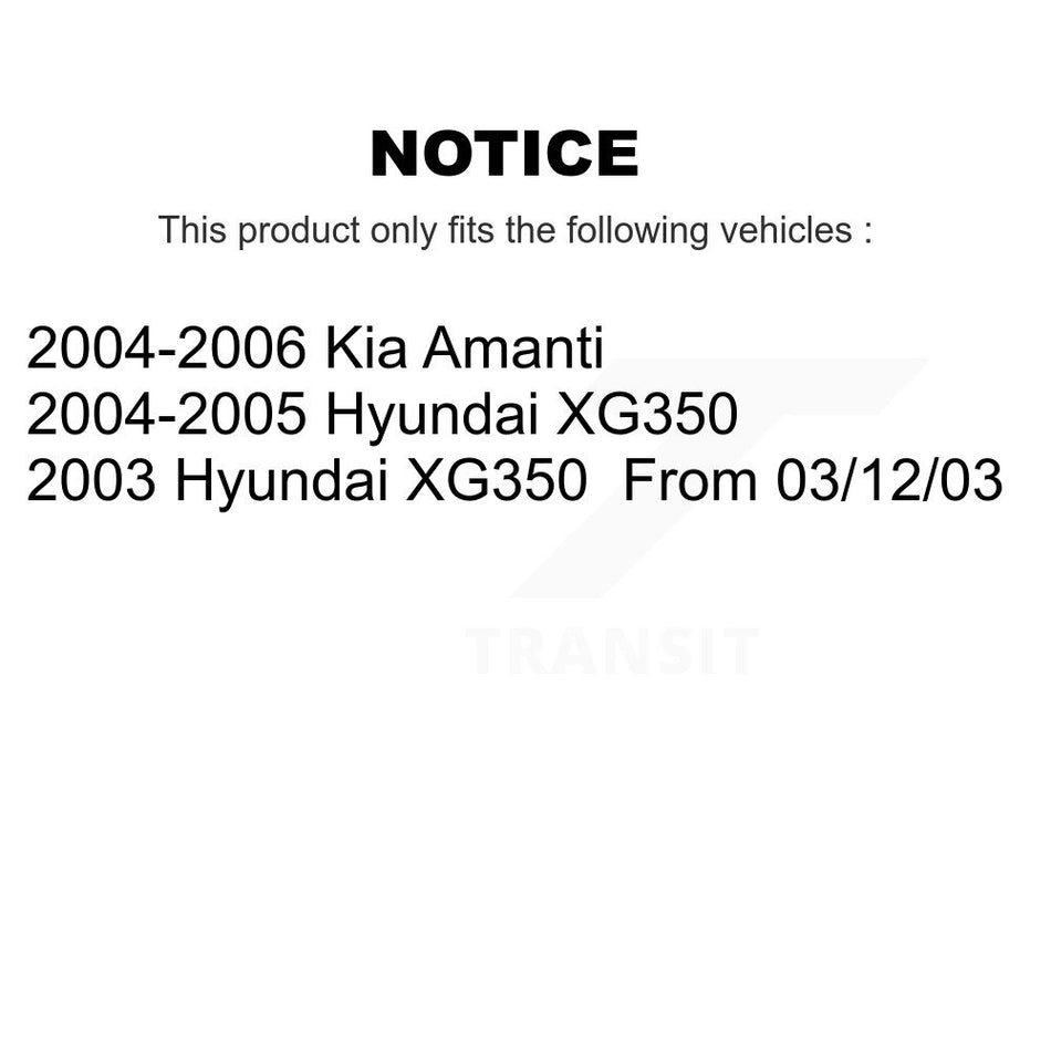 Front Coated Disc Brake Rotors And Ceramic Pads Kit For Kia Amanti Hyundai XG350 KGA-100855