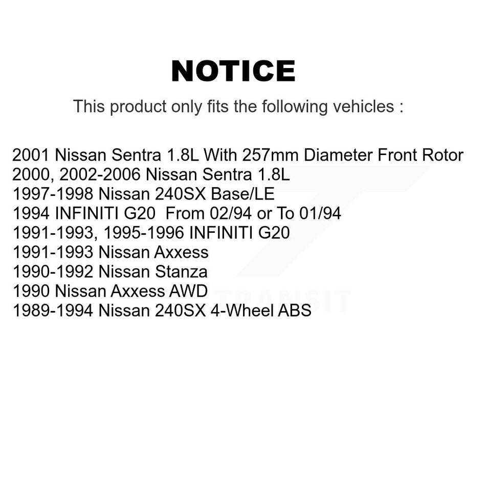 Front Coat Brake Rotor Ceramic Pad Kit For Nissan Sentra 240SX Axxess Stanza INFINITI G20 KGA-100871