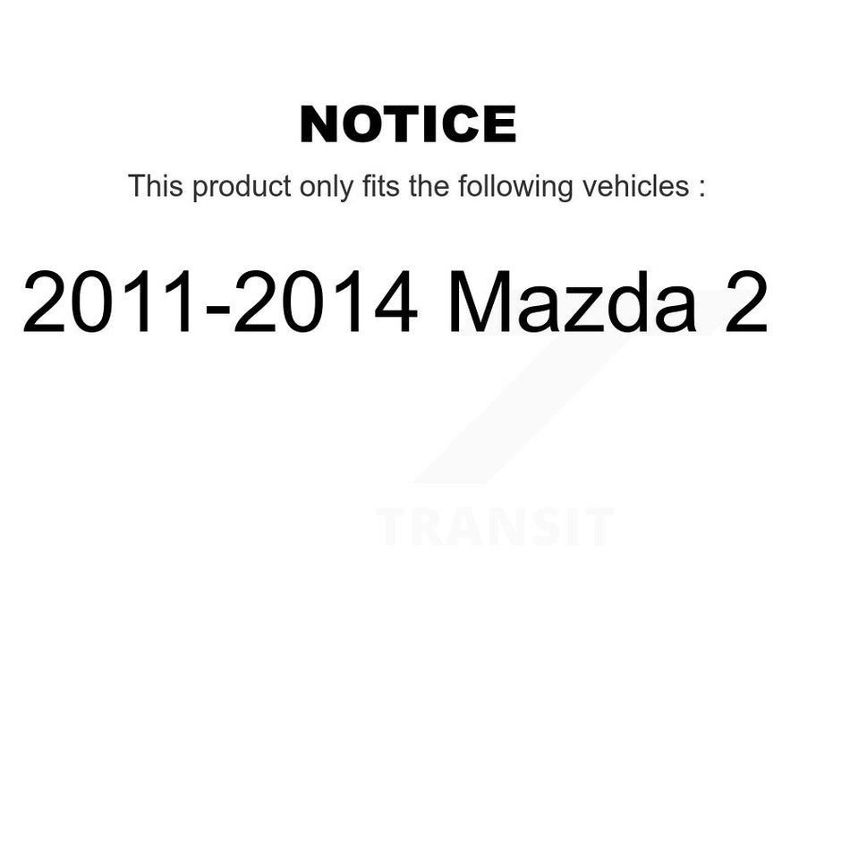 Front Coated Disc Brake Rotors And Ceramic Pads Kit For 2011-2014 Mazda 2 KGA-100951