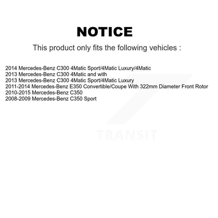 Front Rear Semi-Metallic Pad Coated Disc Brake Rotor Kit For Mercedes-Benz C300 C350 E350 KGA-101064