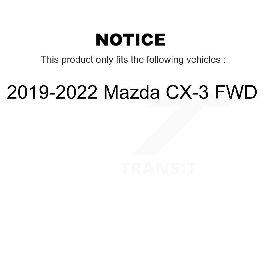 Front Rear Ceramic Pads And Coated Disc Brake Rotors Kit For 2019-2022 Mazda CX-3 FWD KGA-101085