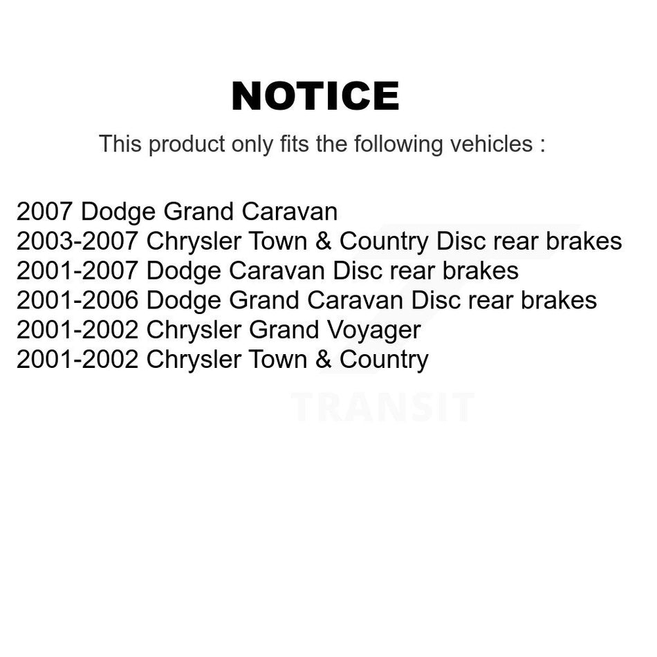 Front Rear Semi-Metallic Pad Coat Brake Rotor Kit For Dodge Grand Caravan Chrysler Town & KGA-101155