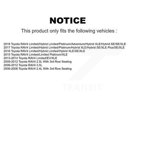 Front Rear Ceramic Pads And Coated Disc Brake Rotors Kit For Toyota RAV4 KGA-101189