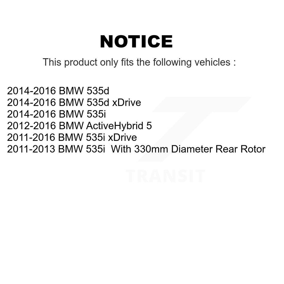 Front Rear Semi-Metallic Pad Coat Brake Rotor Kit For BMW 535i xDrive 535d ActiveHybrid 5 KGA-101252