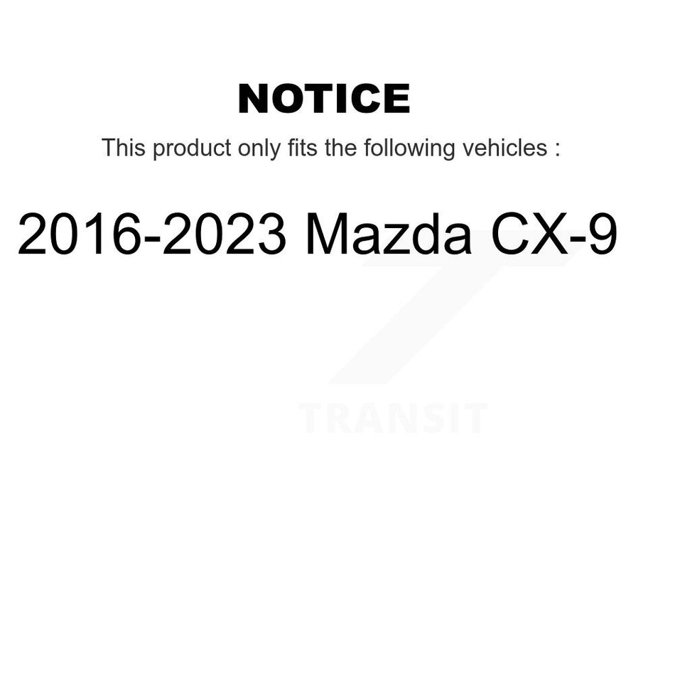 Front Rear Ceramic Pads And Coated Disc Brake Rotors Kit For 2016-2023 Mazda CX-9 KGA-101476