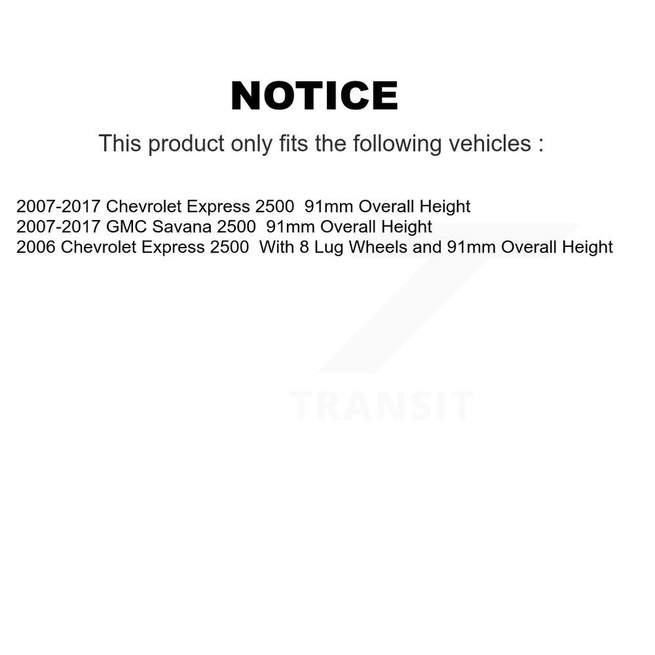 Front Semi-Metallic Rear Ceramic Pad Coated Brake Rotor Kit For GMC Savana 2500 Chevrolet KGA-101534