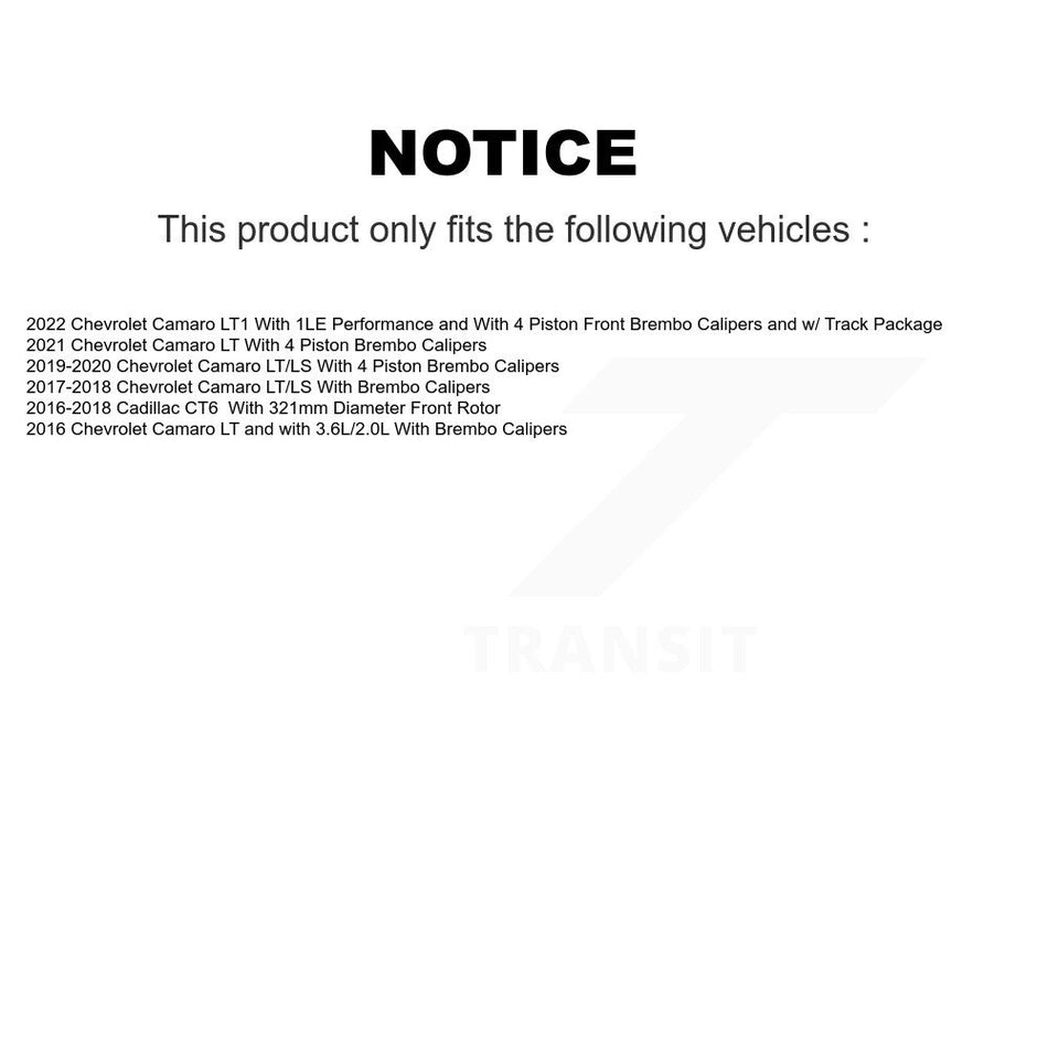 Front Semi-Metallic Rear Ceramic Pad Coated Brake Rotor Kit For Chevrolet Camaro Cadillac KGA-101599