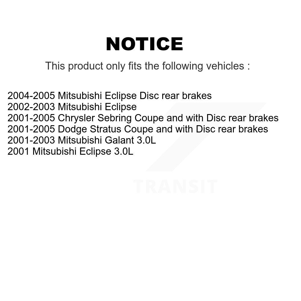 Front Rear Ceramic Pad Coat Brake Rotor Kit For Chrysler Sebring Mitsubishi Eclipse Dodge KGA-101795