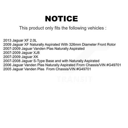 Front Semi-Metallic Rear Ceramic Pad Coated Brake Rotors Kit For Jaguar XF XK Vanden Plas KGA-102511