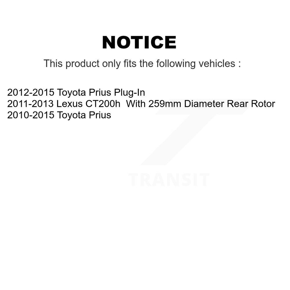 Front Rear Ceramic Pad Coated Disc Brake Rotors Kit For Toyota Prius Lexus CT200h Plug-In KGA-102618