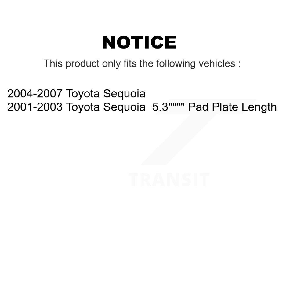 Front Ceramic Rear Semi-Metallic Pads And Coated Disc Brake Rotors Kit For Toyota Sequoia KGA-102722