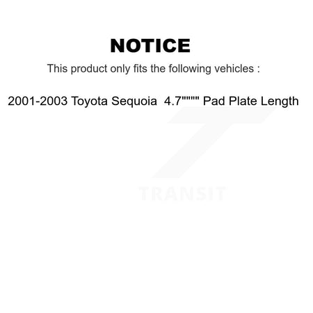 Front Ceramic Rear Semi-Metallic Pads And Coated Disc Brake Rotors Kit For Toyota Sequoia KGA-102728