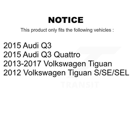 Front Rear Semi-Metallic Pad Coated Brake Rotor Kit For Volkswagen Tiguan Audi Q3 Quattro KGA-103091