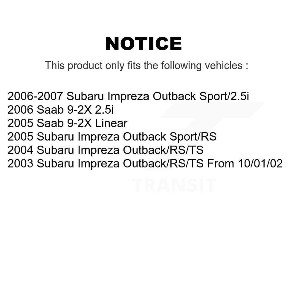 Front Rear Ceramic Pads And Coated Disc Brake Rotors Kit For Subaru Impreza Saab 9-2X KGA-103177