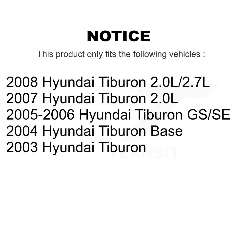 Front Rear Ceramic Pads And Coated Disc Brake Rotors Kit For Hyundai Tiburon KGA-103185