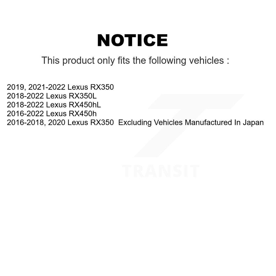 Front Rear Ceramic Pad Coated Disc Brake Rotors Kit For Lexus RX350 RX450h RX350L RX450hL KGA-103190