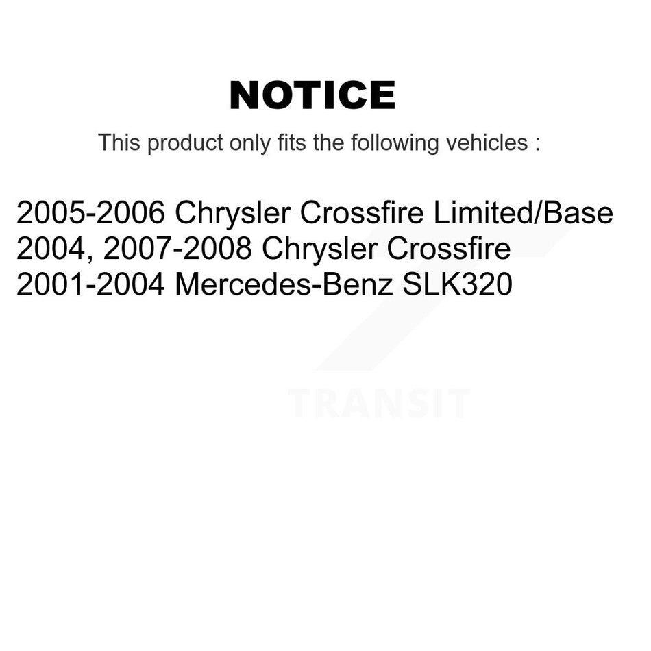 Front Rear Semi-Metallic Pad Coated Brake Rotors Kit For Chrysler Crossfire Mercedes-Benz KGA-103252