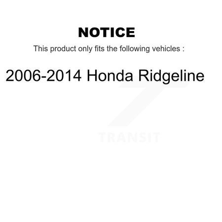 Rear Coated Disc Brake Rotors And Ceramic Pads Kit For 2006-2014 Honda Ridgeline KGA-103392