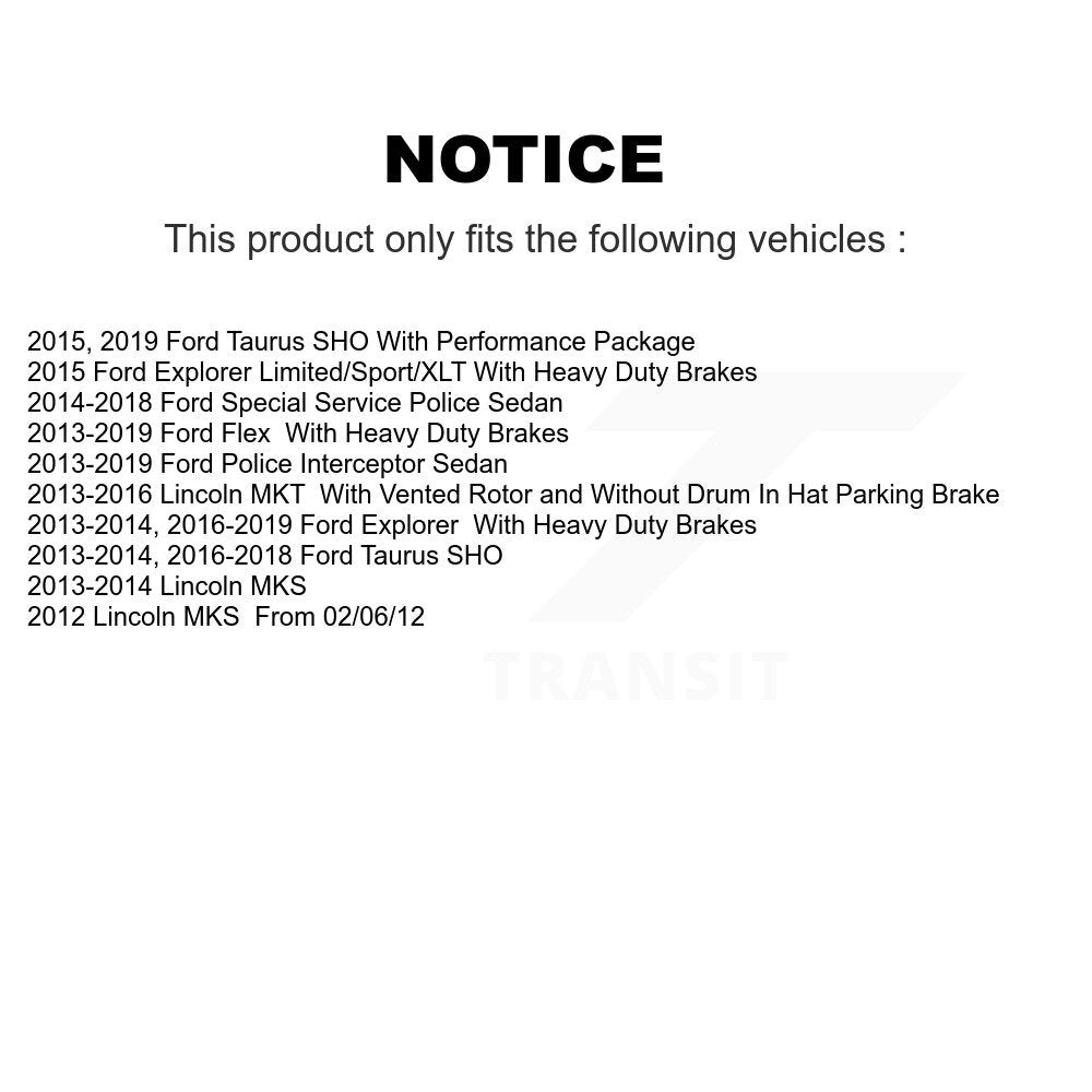 Rear Coated Brake Rotors Ceramic Pad Kit For Ford Explorer Flex Taurus Police Interceptor KGA-103399