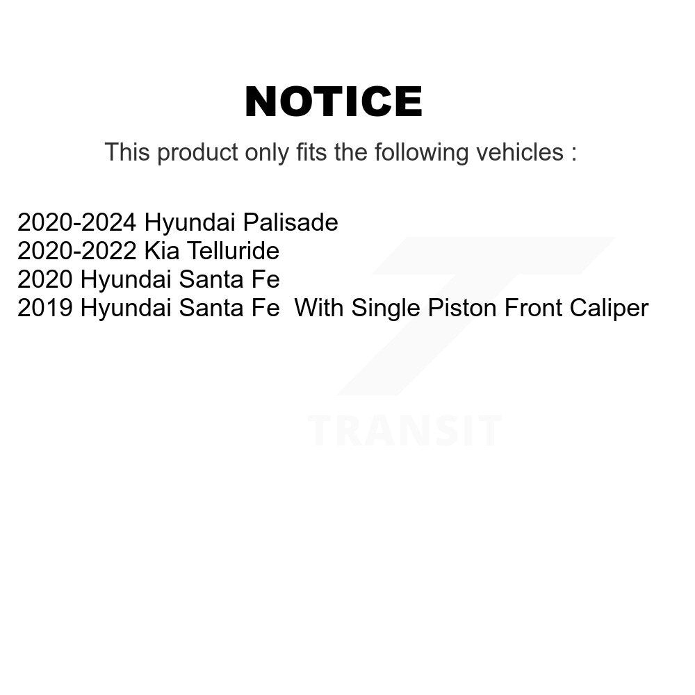 Rear Coated Disc Brake Rotors Ceramic Pad Kit For Hyundai Palisade Santa Fe Kia Telluride KGA-103453