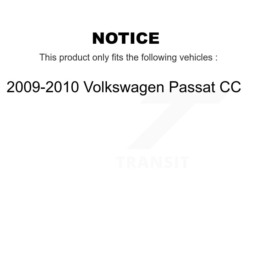 Rear Coated Disc Brake Rotor And Semi-Metallic Pad Kit For 2009-2010 Volkswagen Passat CC KGA-103489