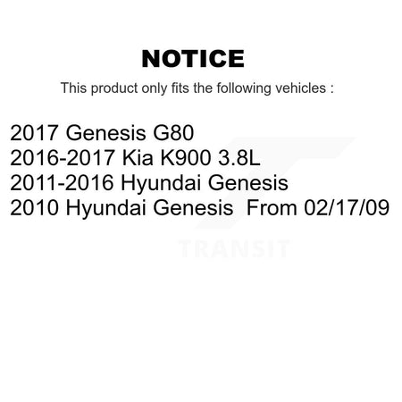 Rear Coated Disc Brake Rotors And Ceramic Pads Kit For Hyundai Genesis G80 Kia K900 KGA-103490