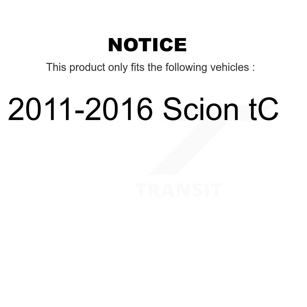 Rear Coated Disc Brake Rotors And Ceramic Pads Kit For 2011-2016 Scion tC KGA-103503