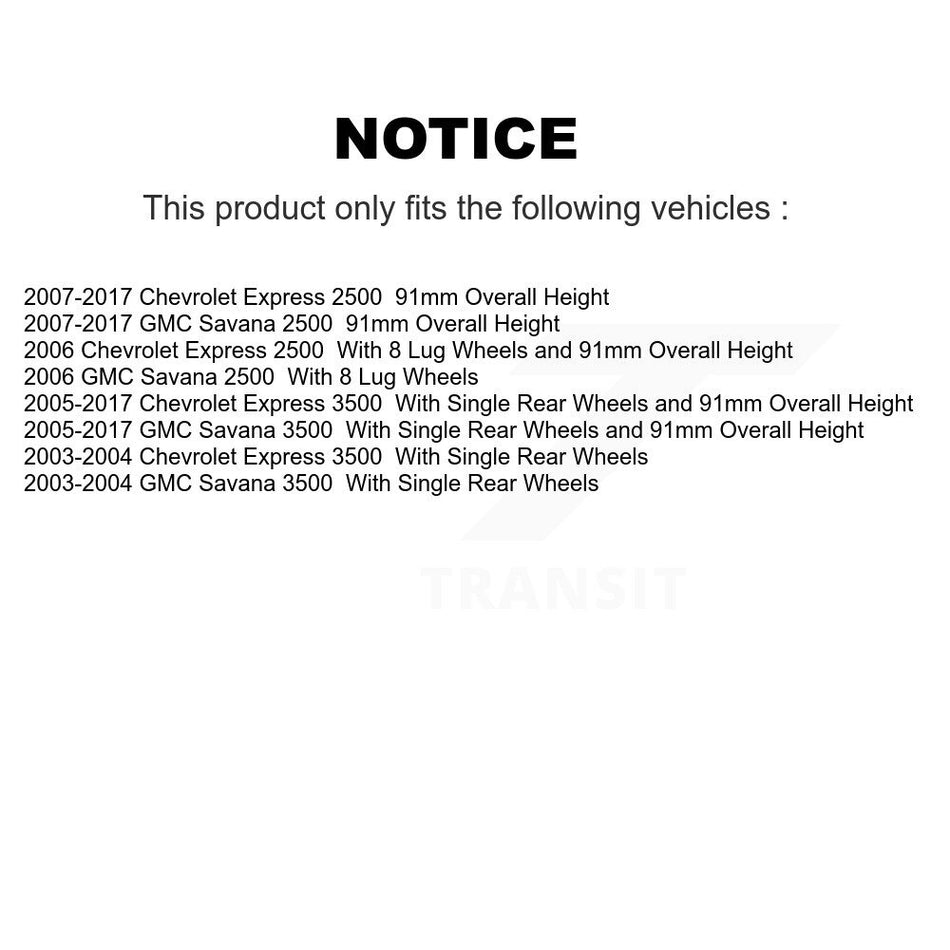 Rear Coated Disc Brake Rotor & Ceramic Pad Kit For GMC Chevrolet Savana 2500 Express 3500 KGA-103542