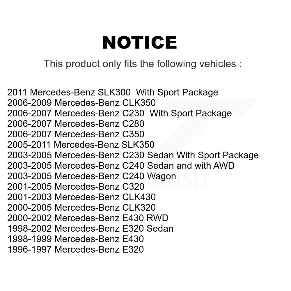 Rear Coated Brake Rotor & Semi-Metallic Pad Kit For Mercedes-Benz C230 SLK350 CLK320 E320 KGA-103572