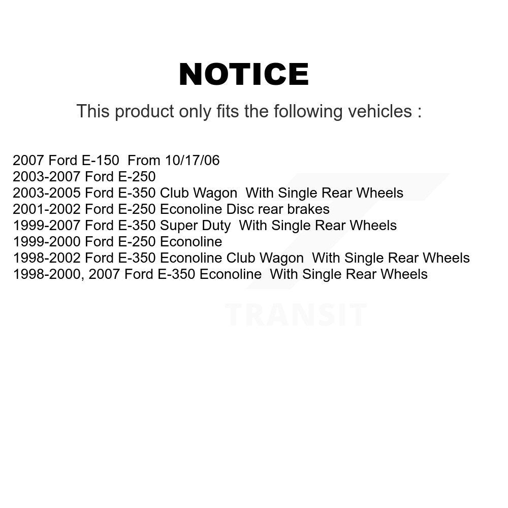 Rear Coated Brake Rotor & Semi-Metallic Pad Kit For Ford E-350 Super Duty E-250 Econoline KGA-103596