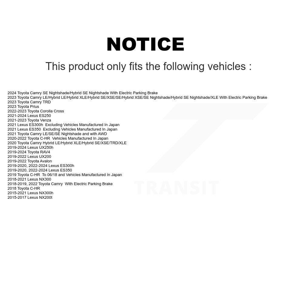 Rear Coat Disc Brake Rotor Ceramic Pad Kit For Toyota RAV4 Camry Lexus C-HR NX300 Corolla KGA-103617