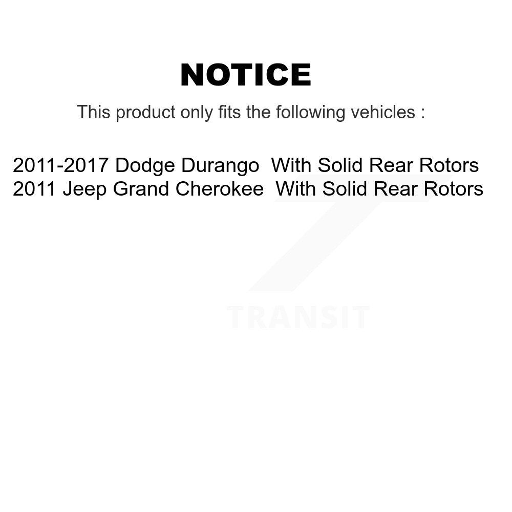 Rear Coated Disc Brake Rotors And Ceramic Pads Kit For Dodge Durango Jeep Grand Cherokee KGA-103637