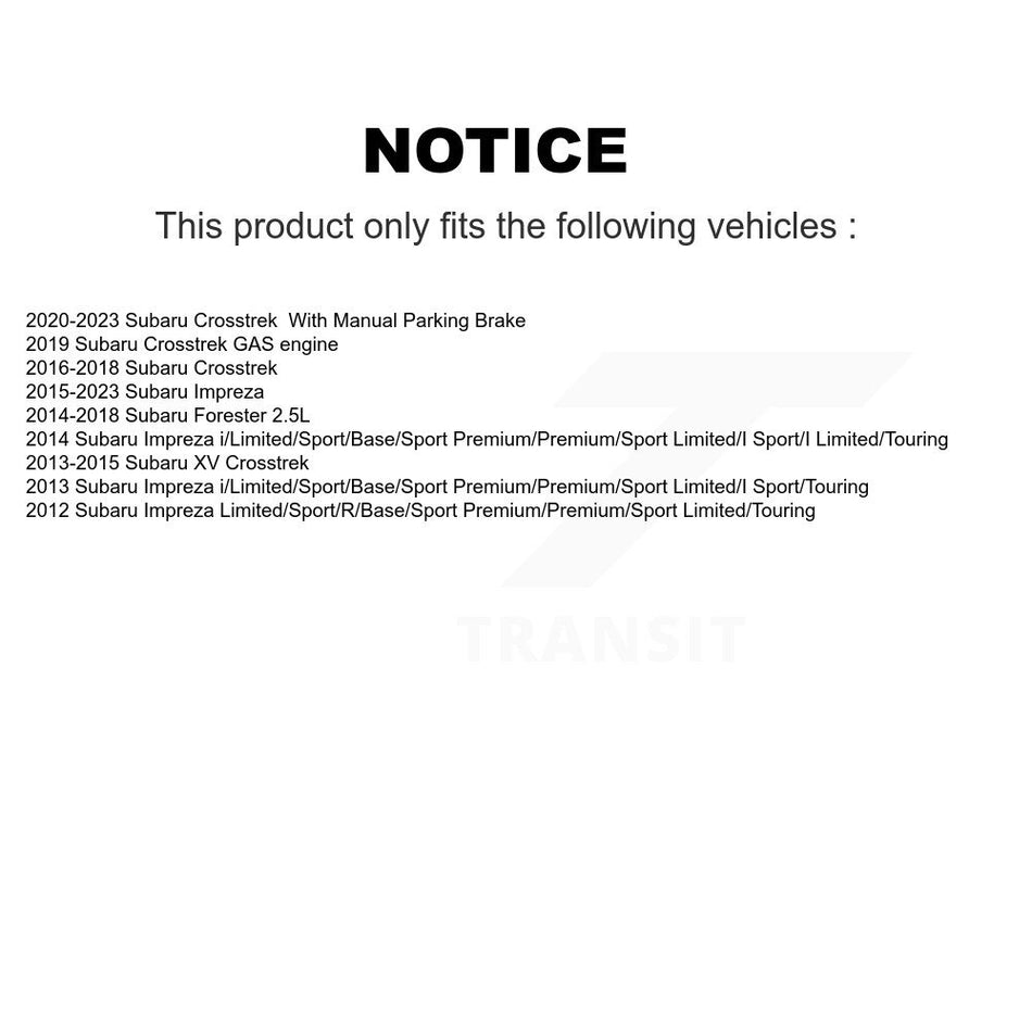 Rear Coated Disc Brake Rotor And Ceramic Pad Kit For Subaru Crosstrek Impreza Forester XV KGA-103730